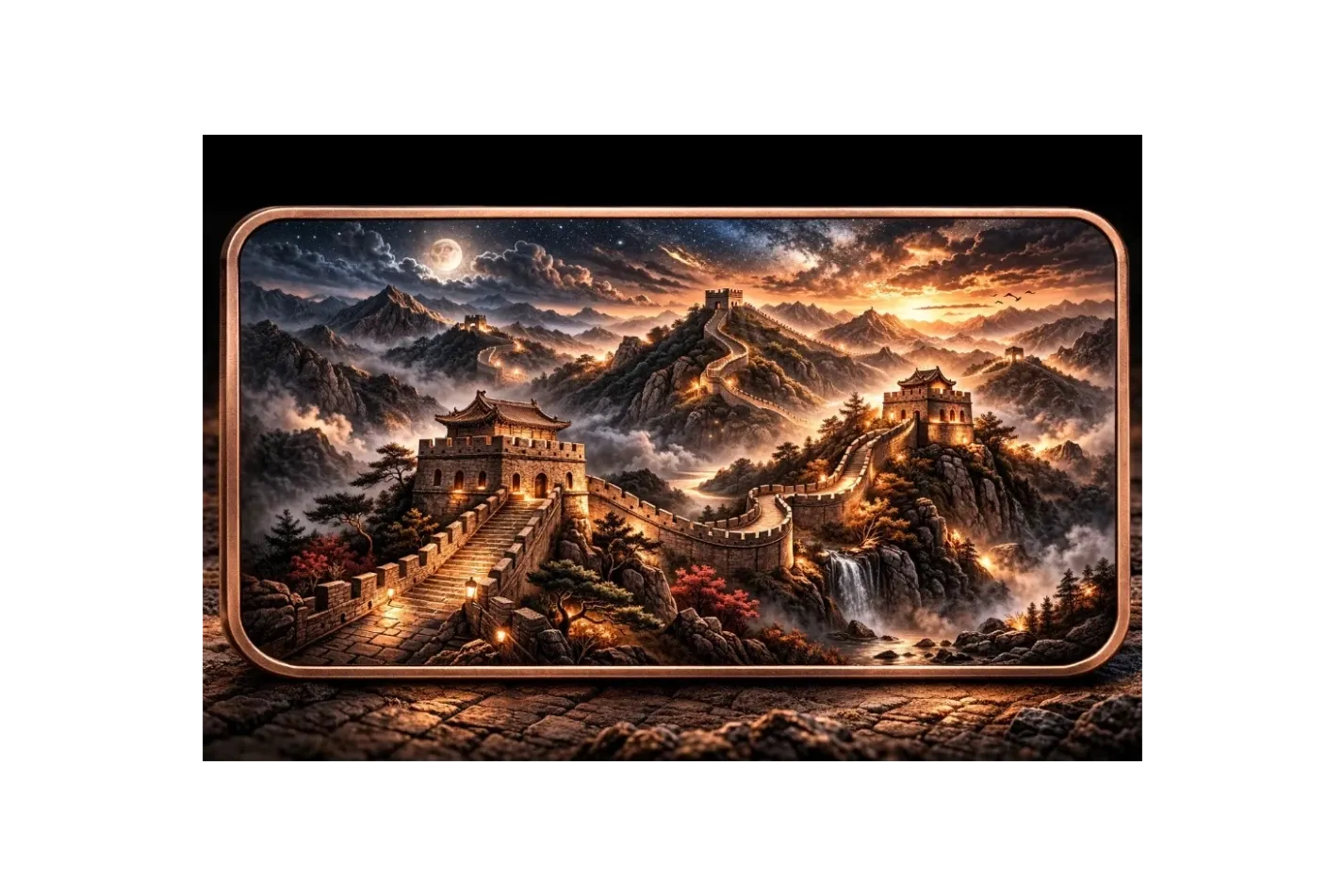 In Stock! 2026 Great Wall of China 10oz .999 AVDP Copper Bar