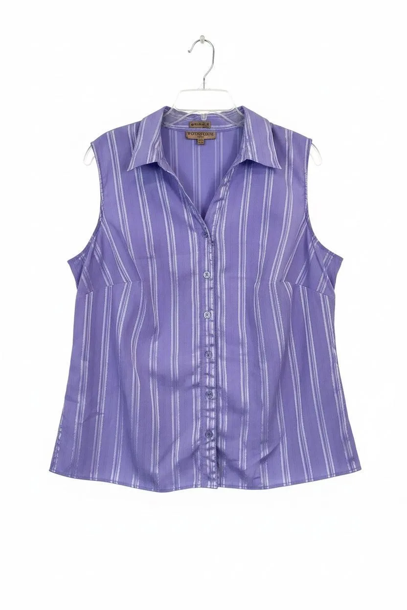 Womens sleeveless button up 1X