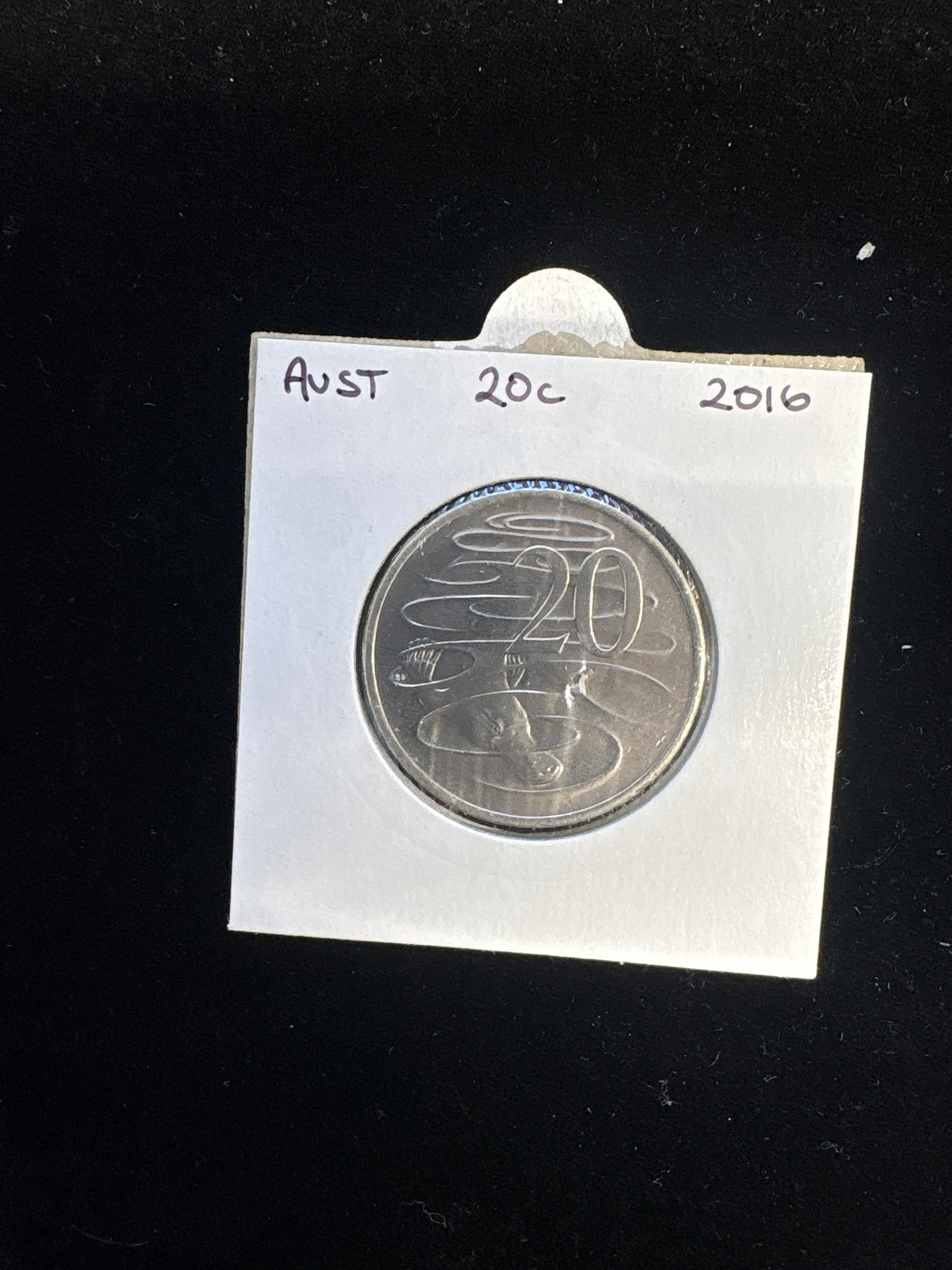 #M208 2016 Australia 20c Coin – Platypus Design – Uncirculated in 2x2 Holder