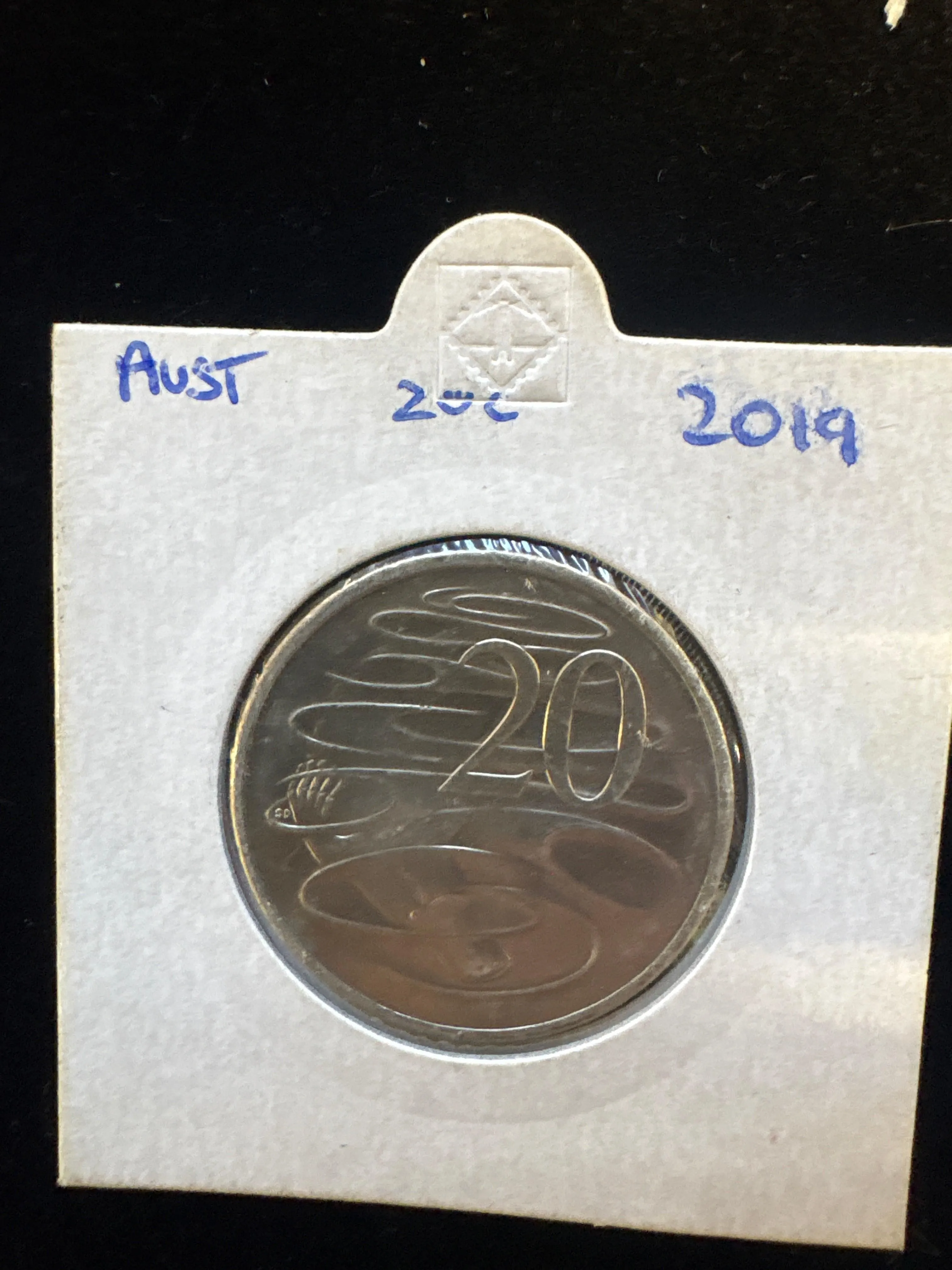 #M210 Australian 2019 Twenty Cent Coin – Platypus Design – Elizabeth II Effigy – Nice Circulated Example