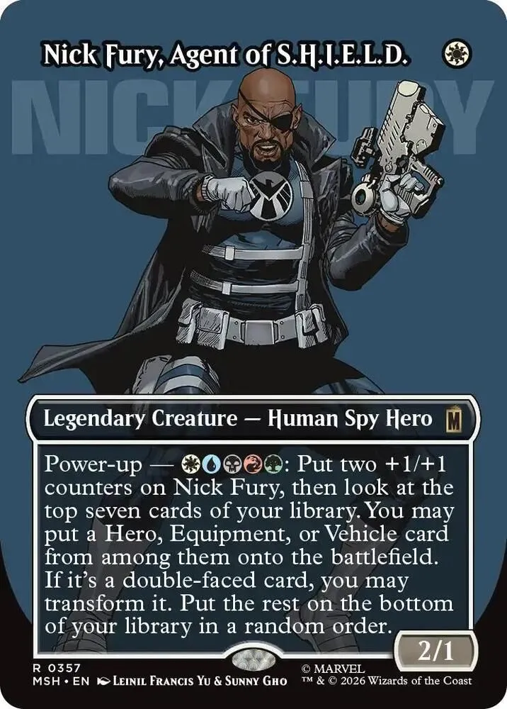 MSH, Nick Fury, Agent of S.H.I.E.L.D., (Borderless), 357, R, Near Mint, Normal, EN