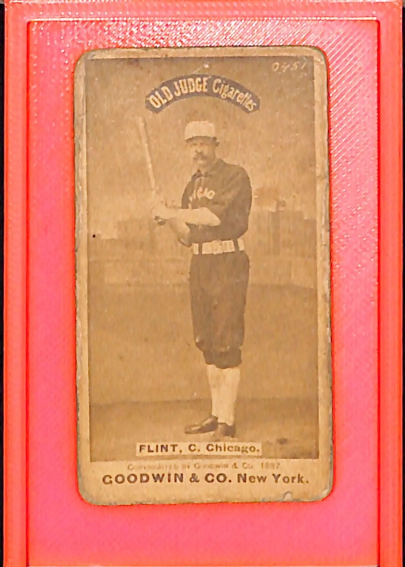 1887 Old Judge N172 163-4a Silver Flint Chicago White Stockings Poor MM26014069