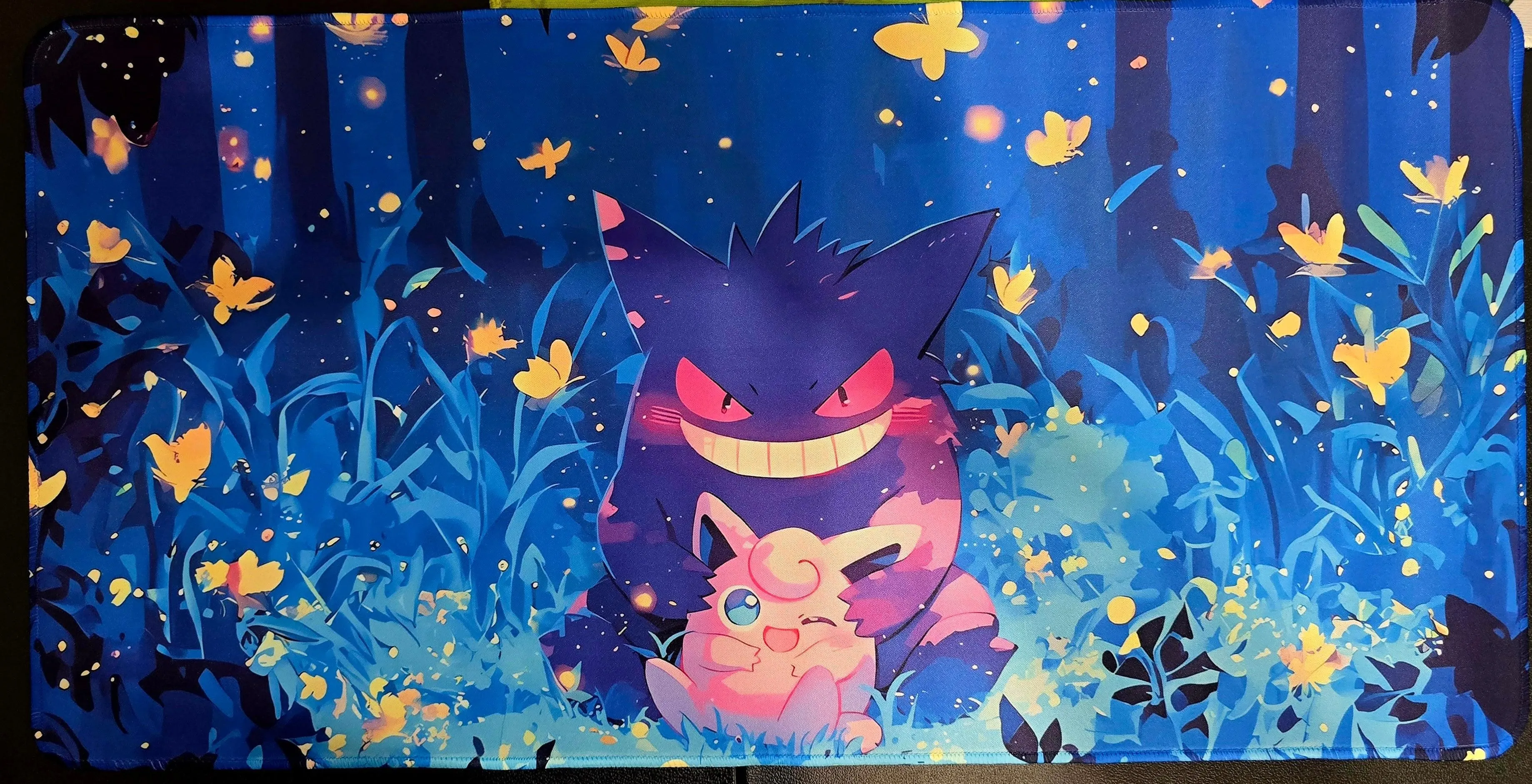 Gengar & Clefairy Playmat — Custom Stitched-Edge Play Mat (23.6" × 11.8")