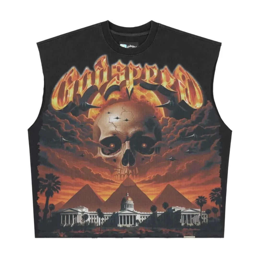 Godspeed Echos Of Empire Sleeveless Black Tee
