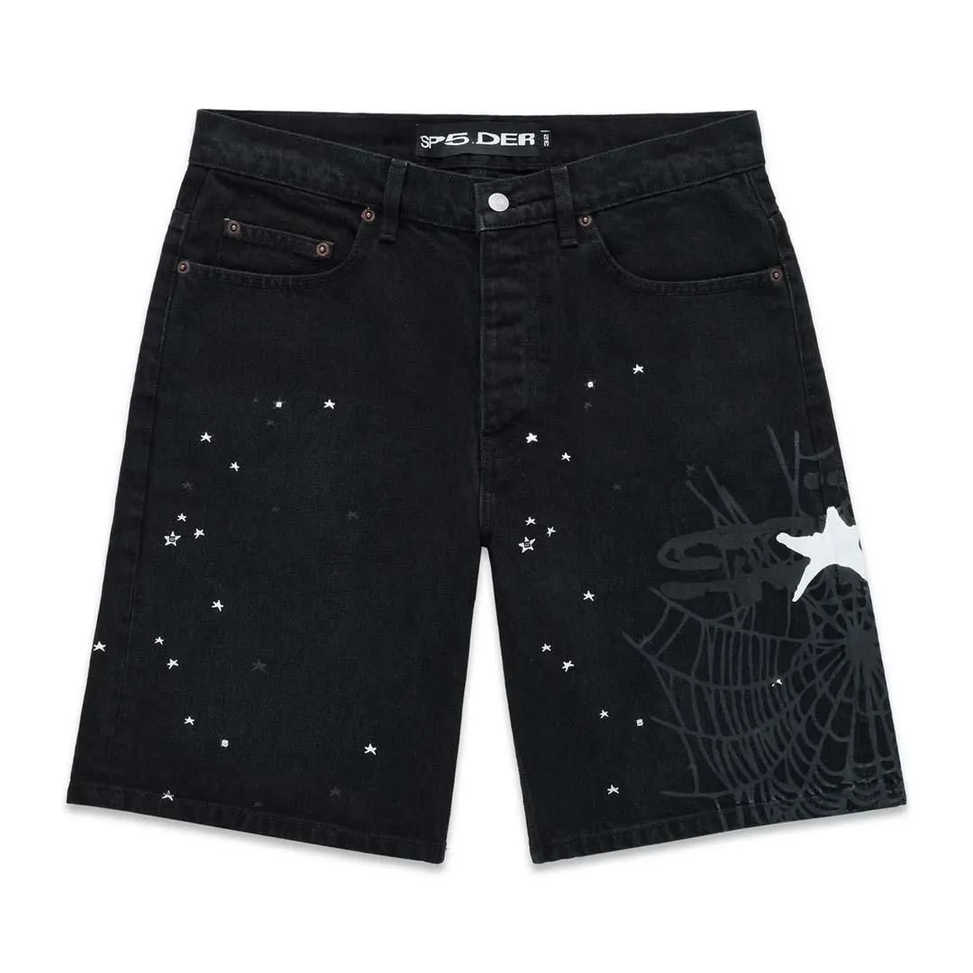 Sp5der Heavy Web Jean Short Black