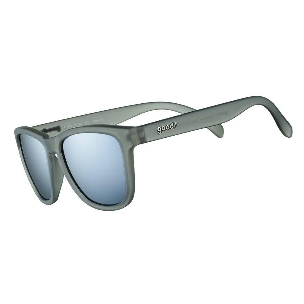 New without Tags - goodr Adult Going to Valhalla... Witness! Plastic Rectangle Sunglasses - Gray