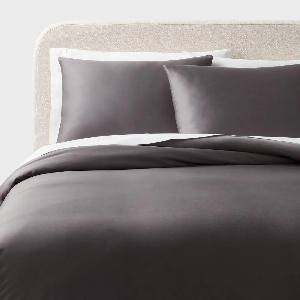 New without box - King TENCEL Duvet Cover and Sham Set Dark Gray - Threshold