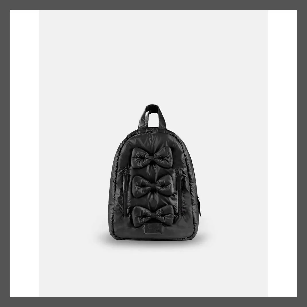 New Without Tags - 7AM Enfant Kids' 12" Bows Puffer Backpack - Black