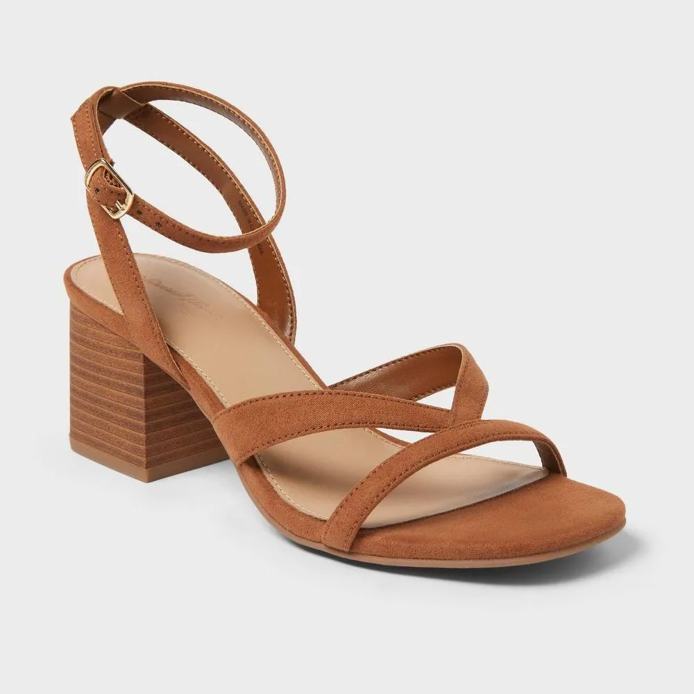 New without Tags - Women's Quincy Block Heels - Universal Thread Cognac 8
