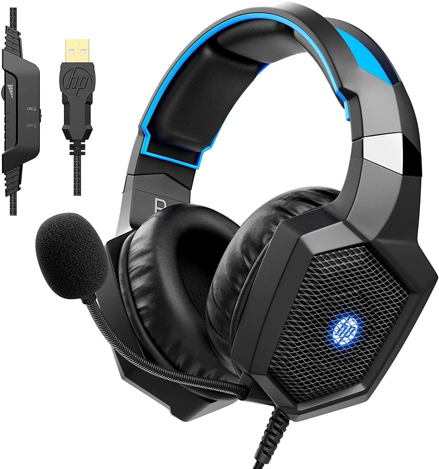 Hp H320 Black Over-ear Gaming Headphones With Led Light