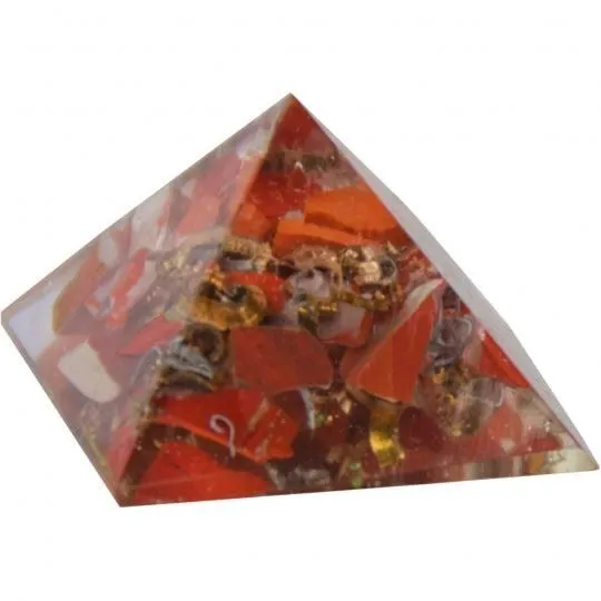 Orgone Resin Pyramid – Jasper, Carnelian, Amethyst, Lapis & More | Chakra Healing, EMF Protection & Energy Balancing