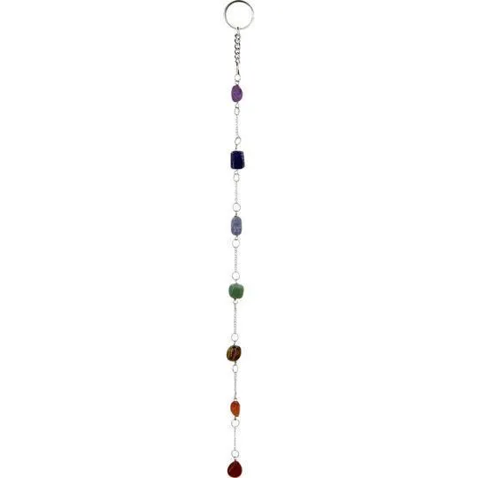 Chakra Wall Hanging String with Tumbled Gemstones | 10.5" | 7 Genuine Chakra Stones