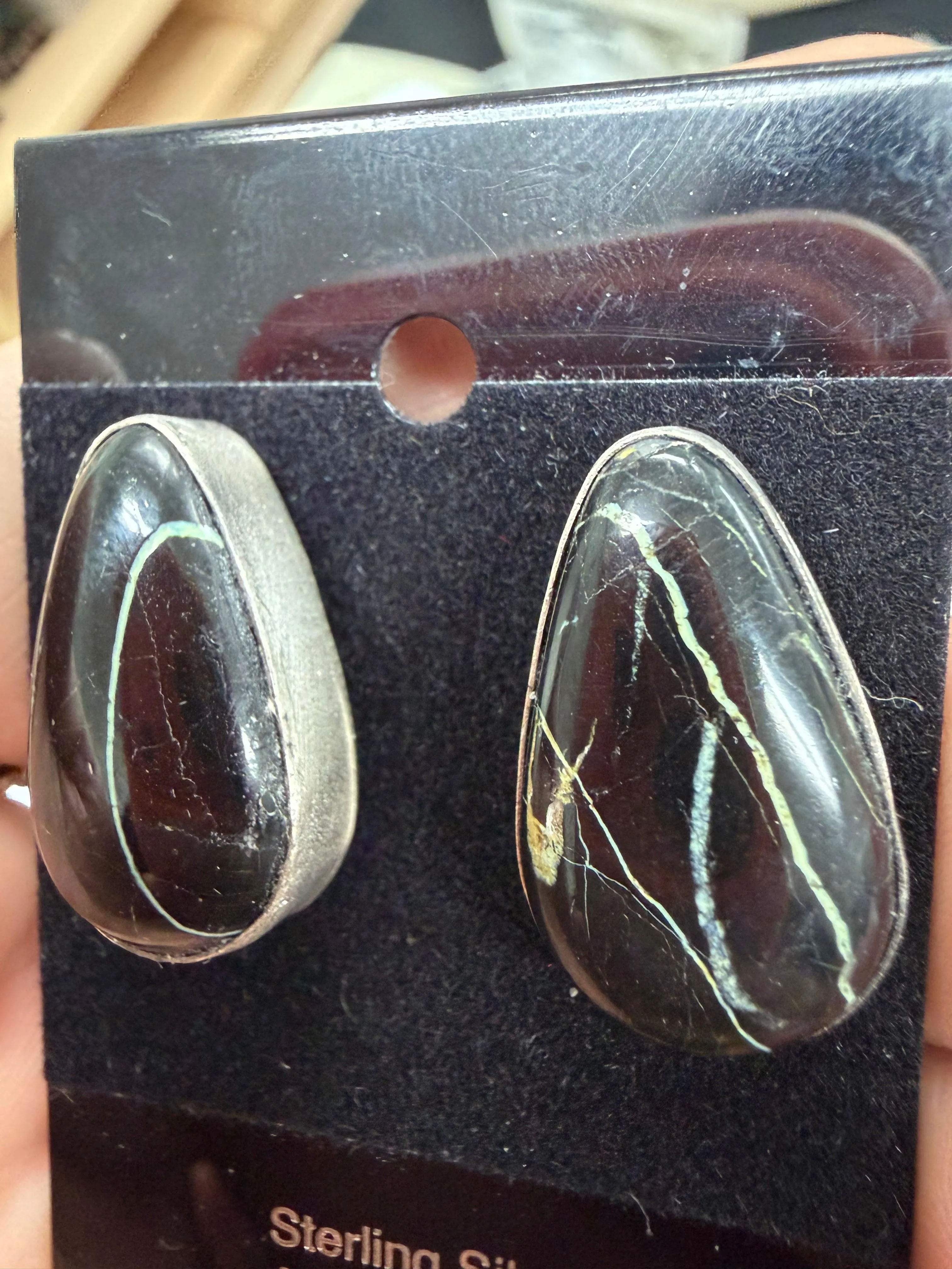 13 // BLACKJACK TURQUOISE POST BACK EARRINGS