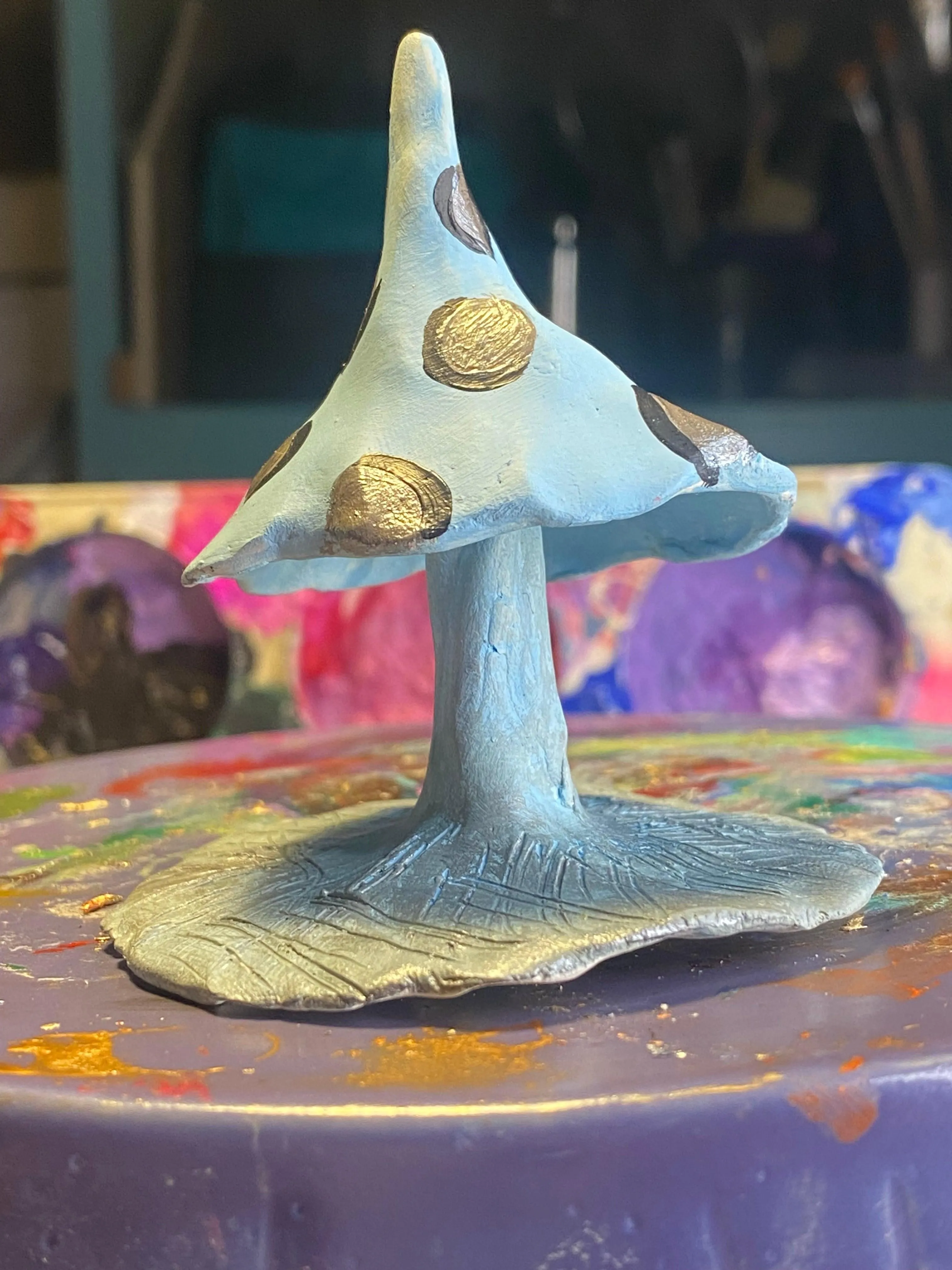 Ice blue mushroom