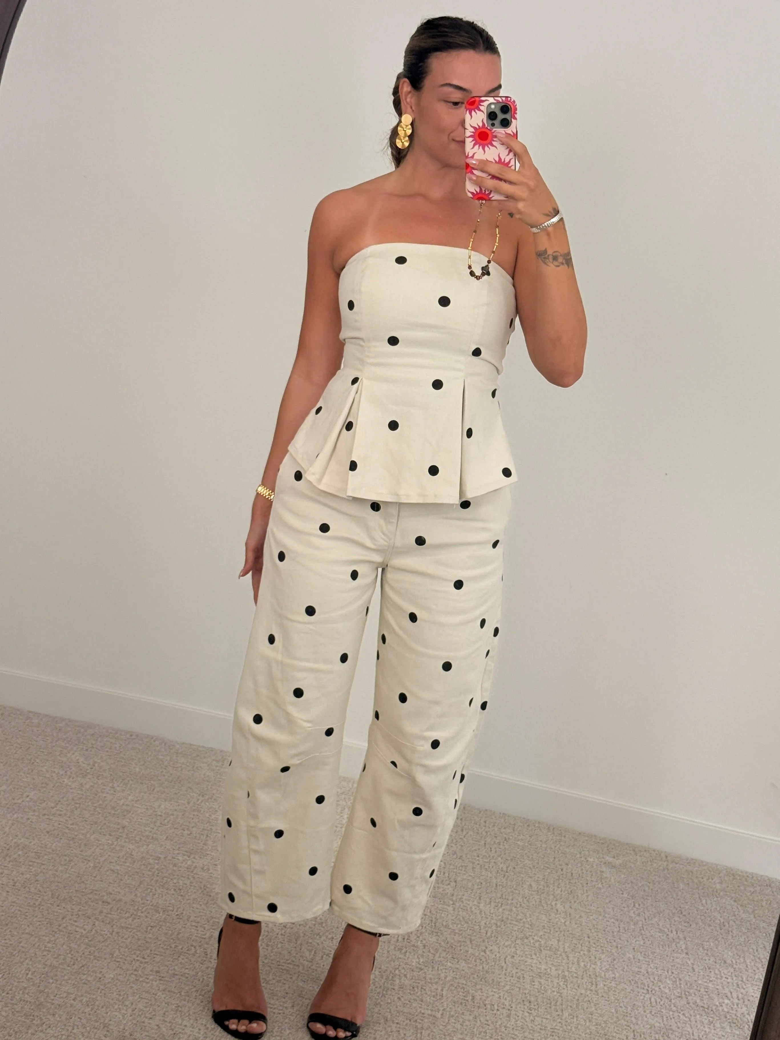 Polka Dot Denim Set