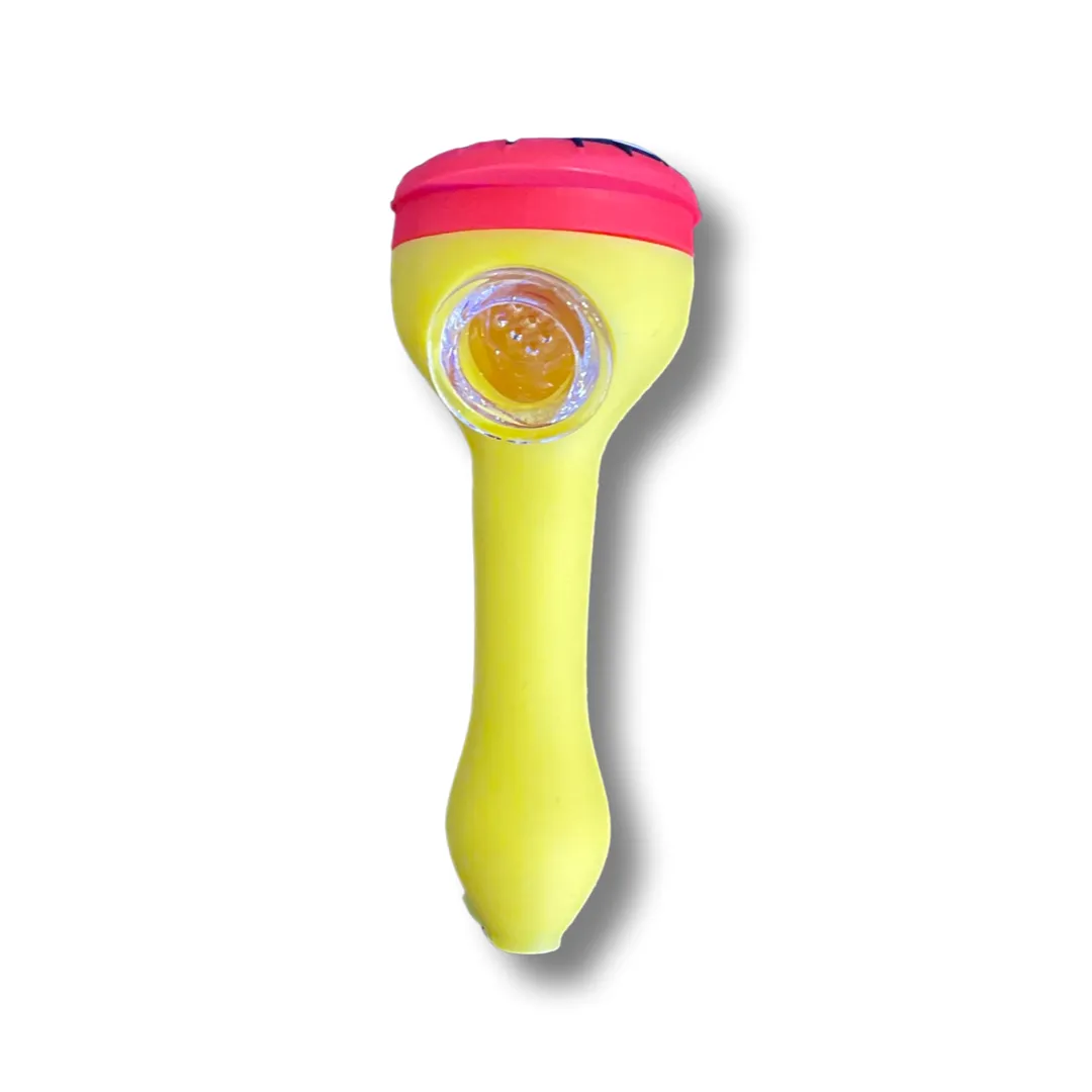 5" Silicone Spiderguy Hand Pipe Yellow