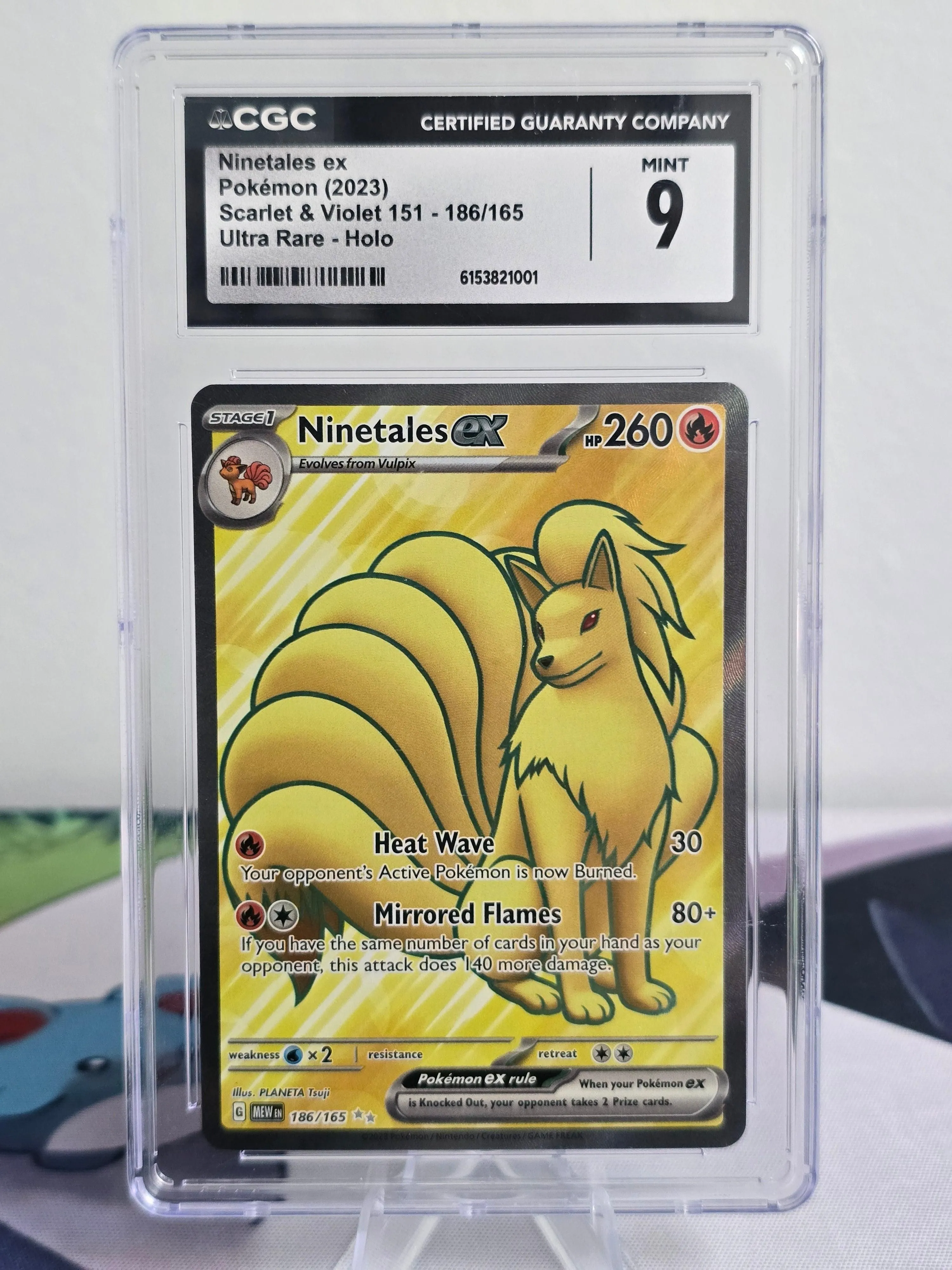 Ninetales ex #186/165 — Pokémon 151 — CGC 9 Mint