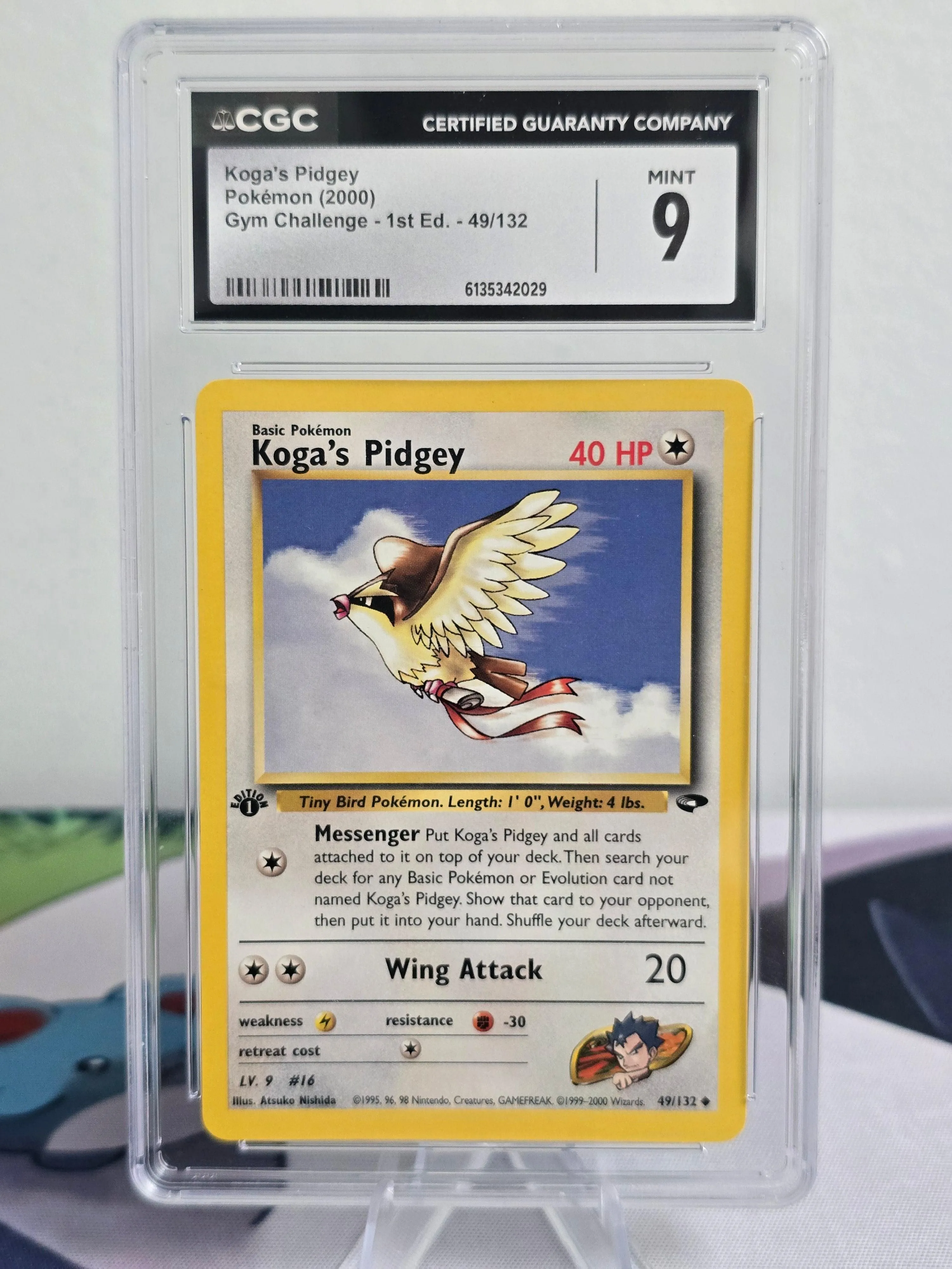 2000 Koga's Pidgey #49/132 1st Edition — Gym Challenge — CGC 9 Mint