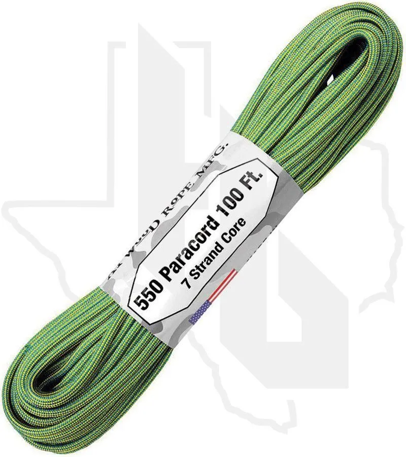 Atwood Rope MFG Tree Frog RG1301H - Color-Changing, 550 Paracord, 100 Feet