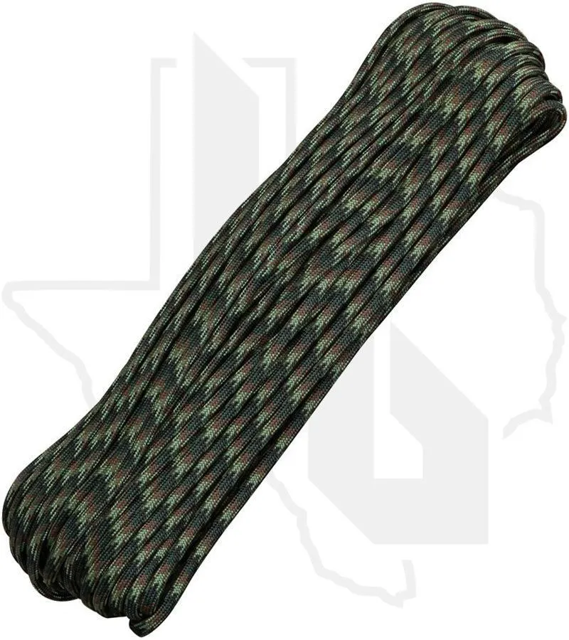 Atwood Rope MFG Woodland Camo RG005H - 550 Paracord, 100 Feet