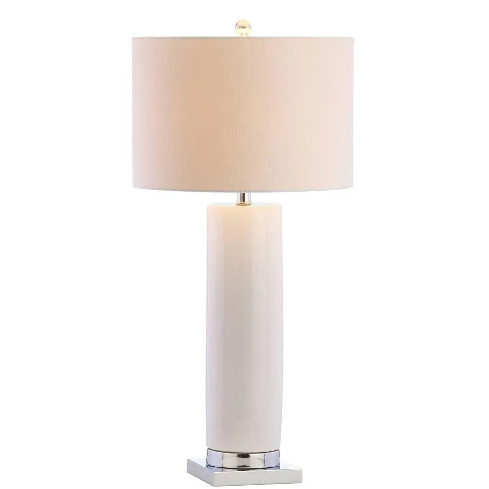 New without box - 31.5" Ceramic Dallas Table Lamp (Includes LED Light Bulb) White/Chrome