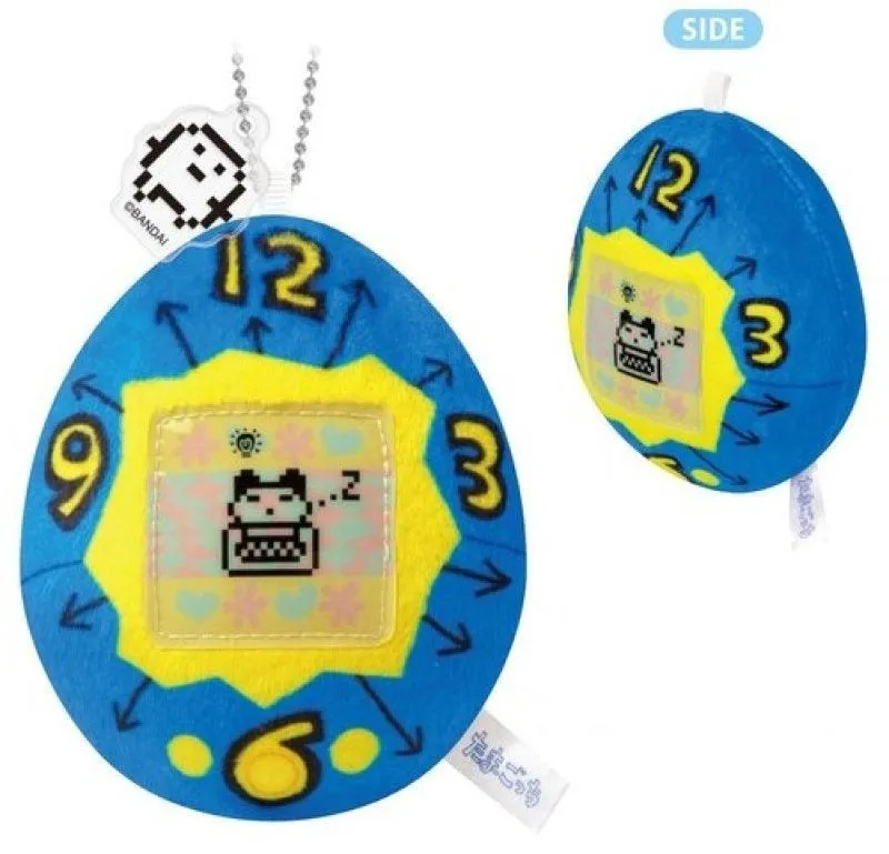 BLUE Bandai "Tamagotchi Game Plush Mascot Keychain"