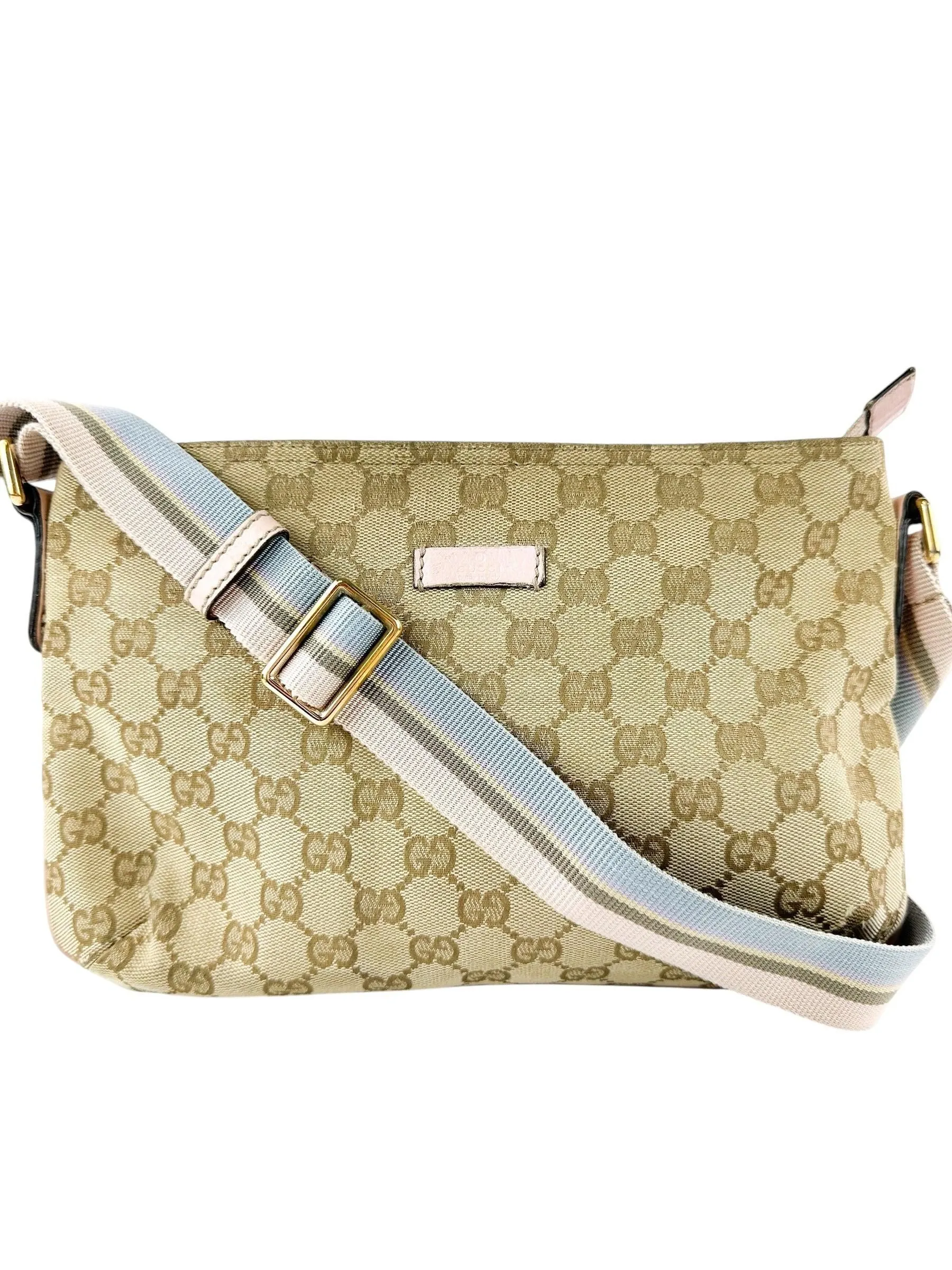 Gucci Beige Canvas GG Sherry Shoulder Bag