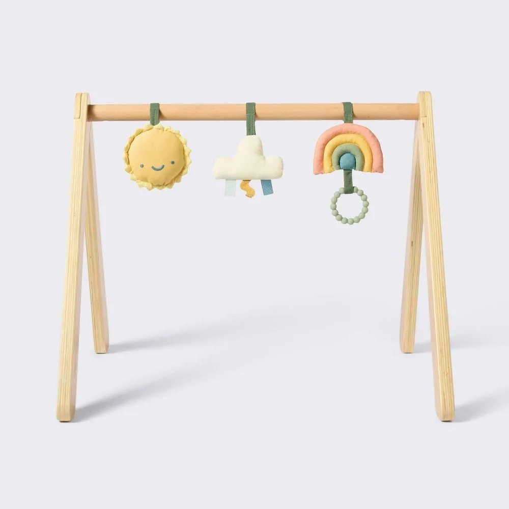 New without box - Wood Play Gym + Hanging Toys Set - Cloud Island