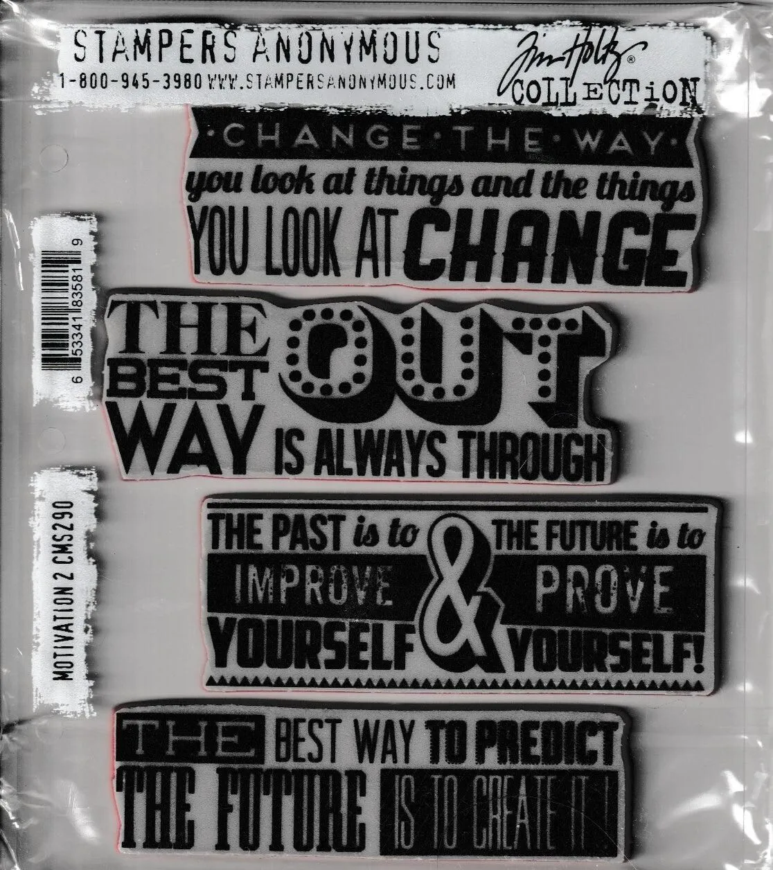 CMS290 Motivation 2 Stampers Anonymous Tim Holtz Quote Rubber Stamp Set