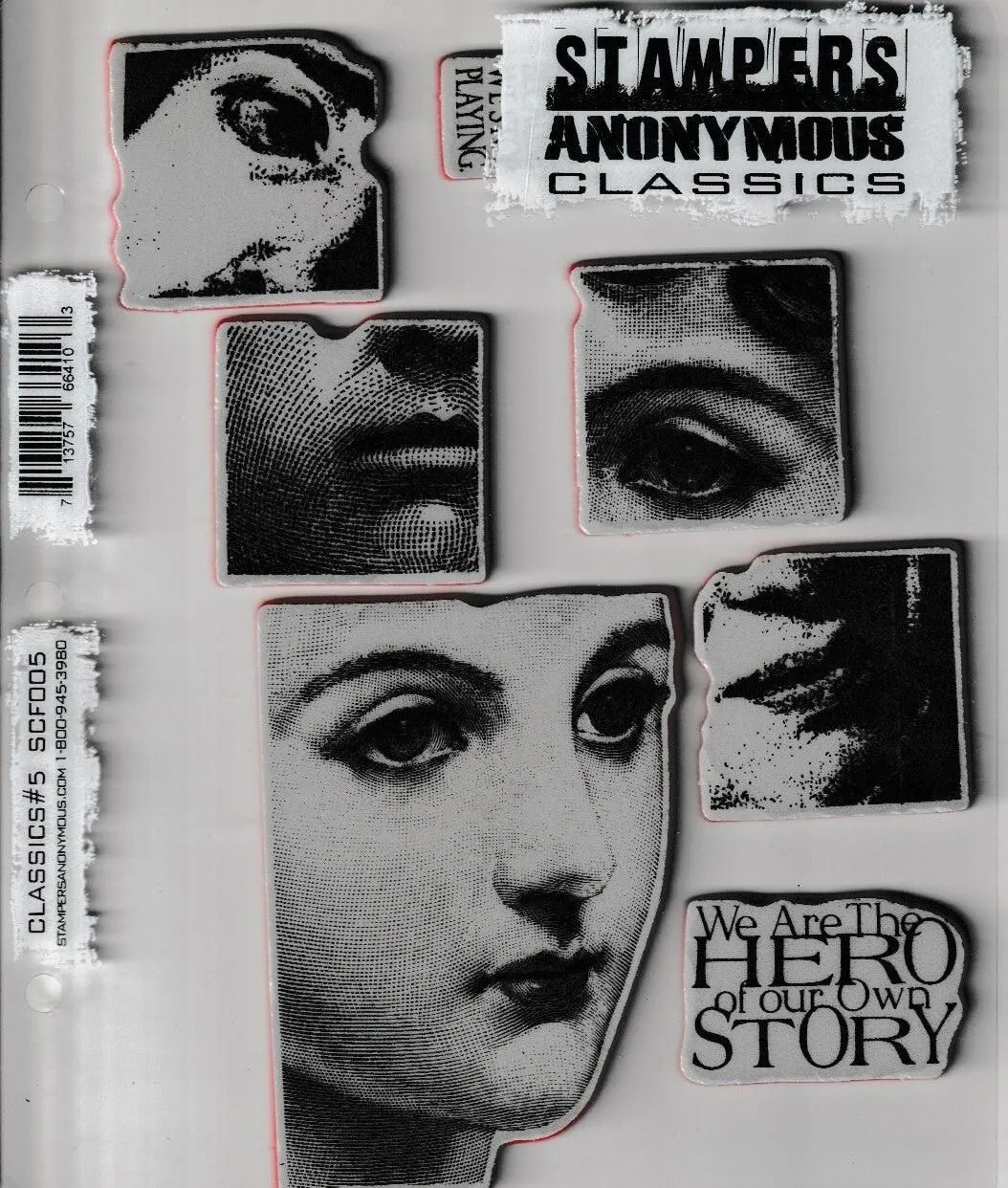 SCF005 Stampers Anonymous Classics #5 Rubber Stamp Set - Artistic Face Designs