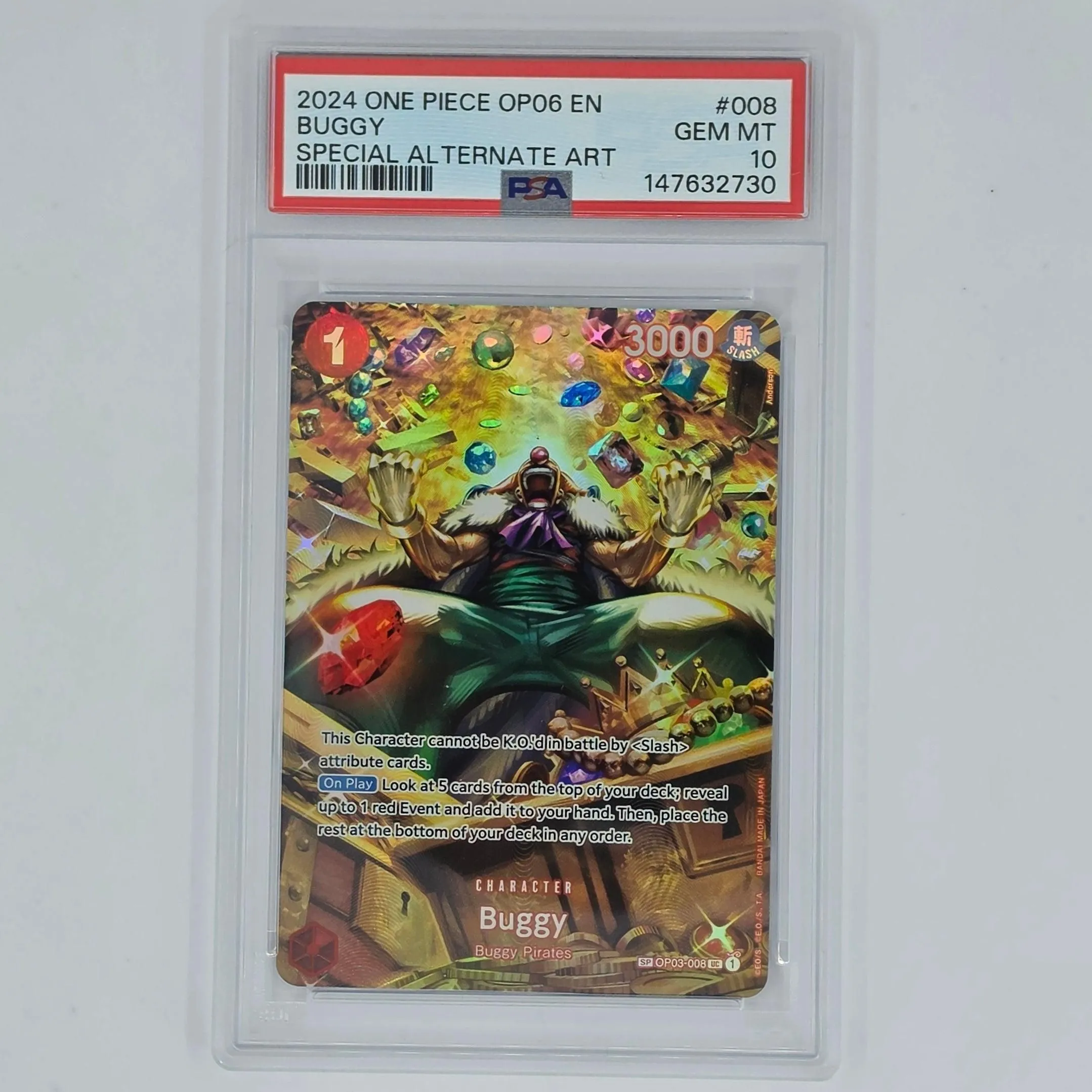 PSA 10 Buggy SP Special Alternate Art 2024 One Piece OP06 Wings of the Captain 147632730