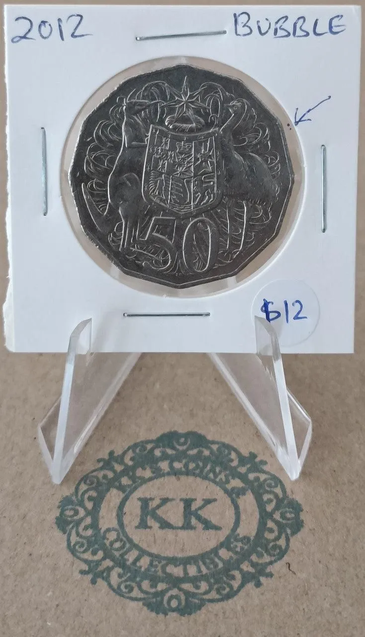 ***ERROR*** 2012 Australian Error Coin - 50 Cents Bubble Error