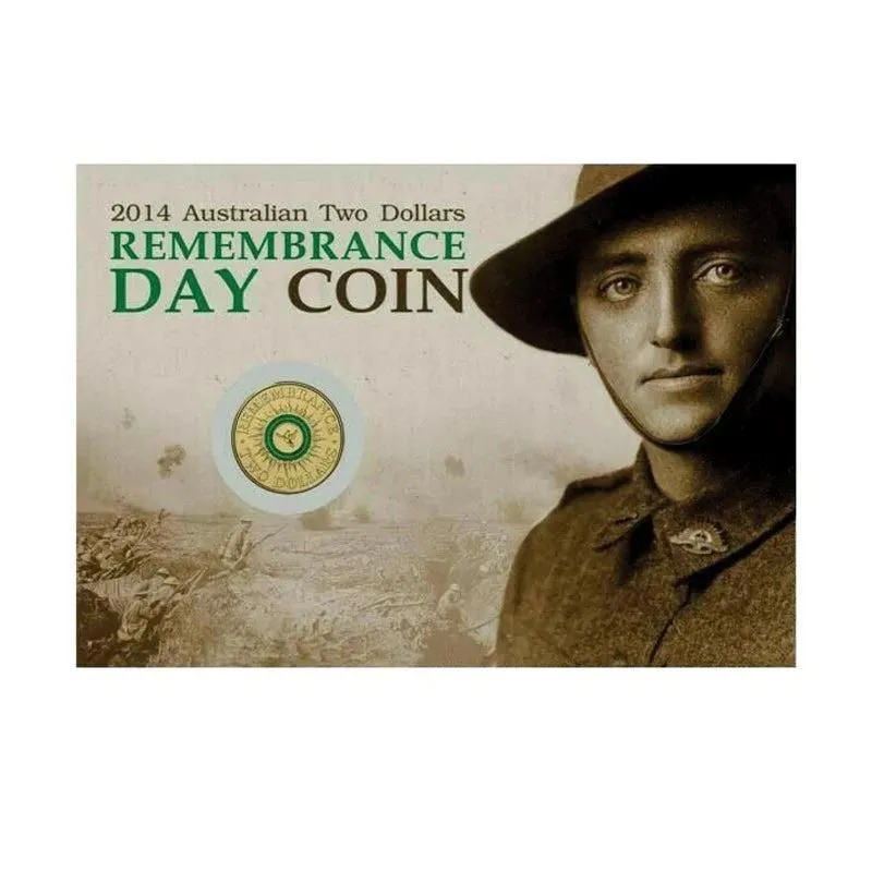 2014 Australian $2 Remembrance Day Coin on Card