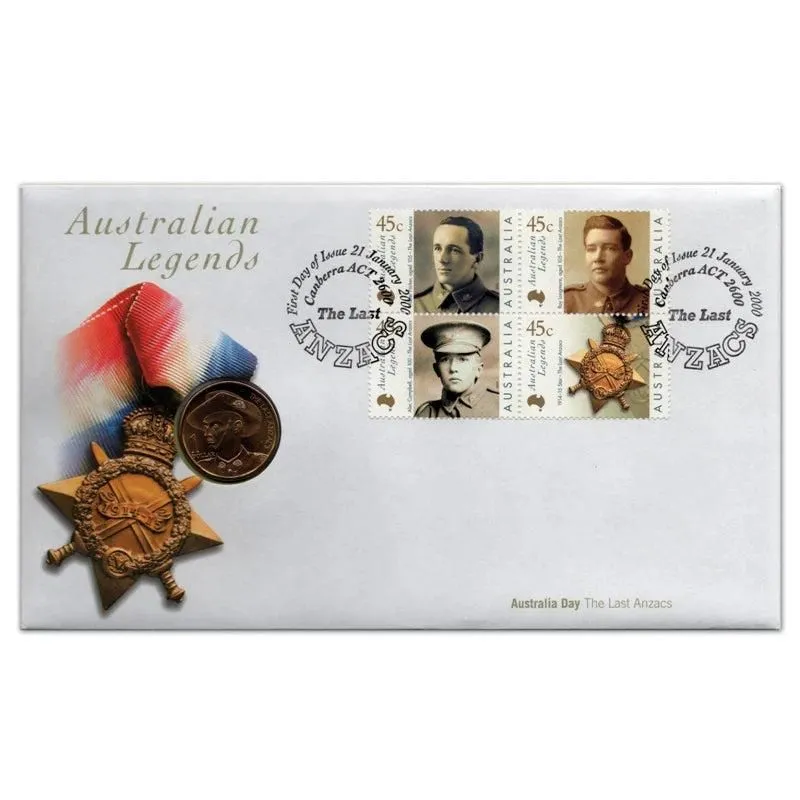 2000 Australian Legends - Australia Day The Last Anzacs $1 PNC