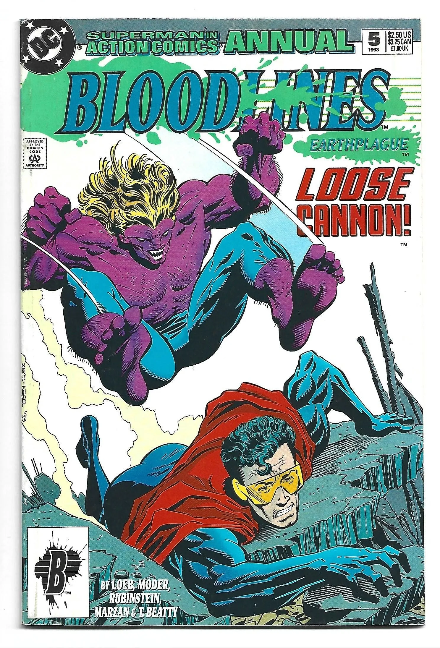 Action Comics Annual #5 Bloodlines 1st appearance of Loose Cannon