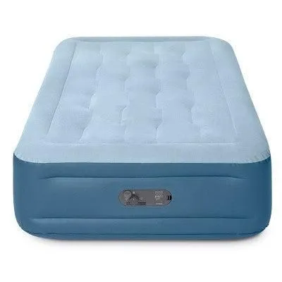 Open-box - Intex Mid Rise Hexbeam 14" Electric Pump Twin Air Mattress - Dark