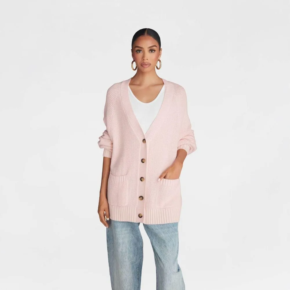 New without Tags - KBB by KAHLANA Women's 'The Letterman Cardigan' - Pink XS