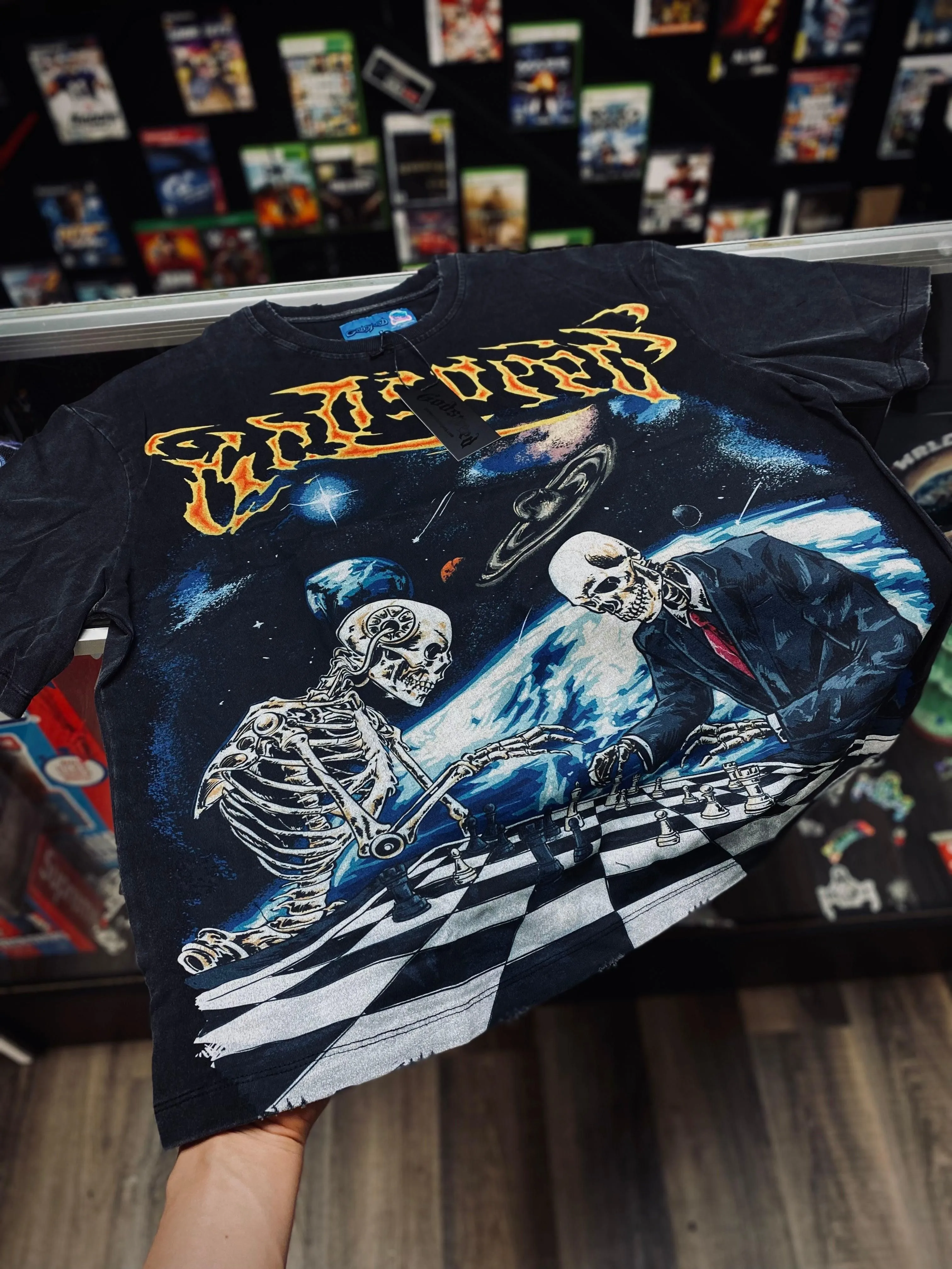 Godspeed Skeleton Checkers Tee Size XLarge
