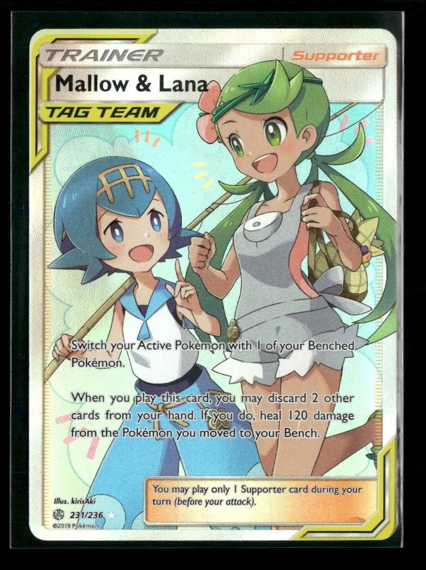 SM - Cosmic Eclipse Mallow & Lana (Full Art) #231/236 *Damaged*