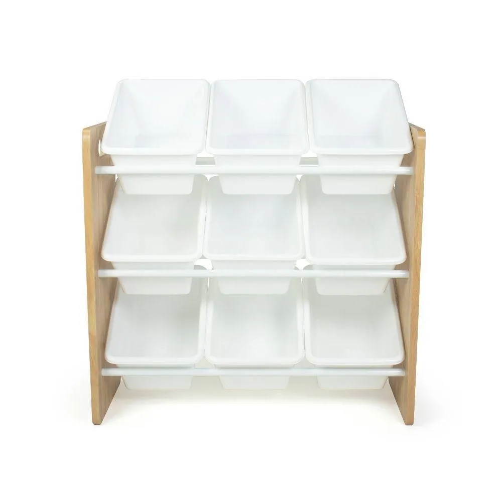 New without box - Kids' Journey Toy Storage Organizer with 9 Plastic Storage Bins Natural