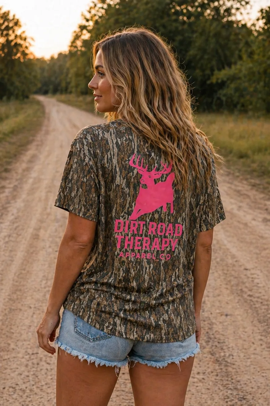 Pink Buck bottomland tee