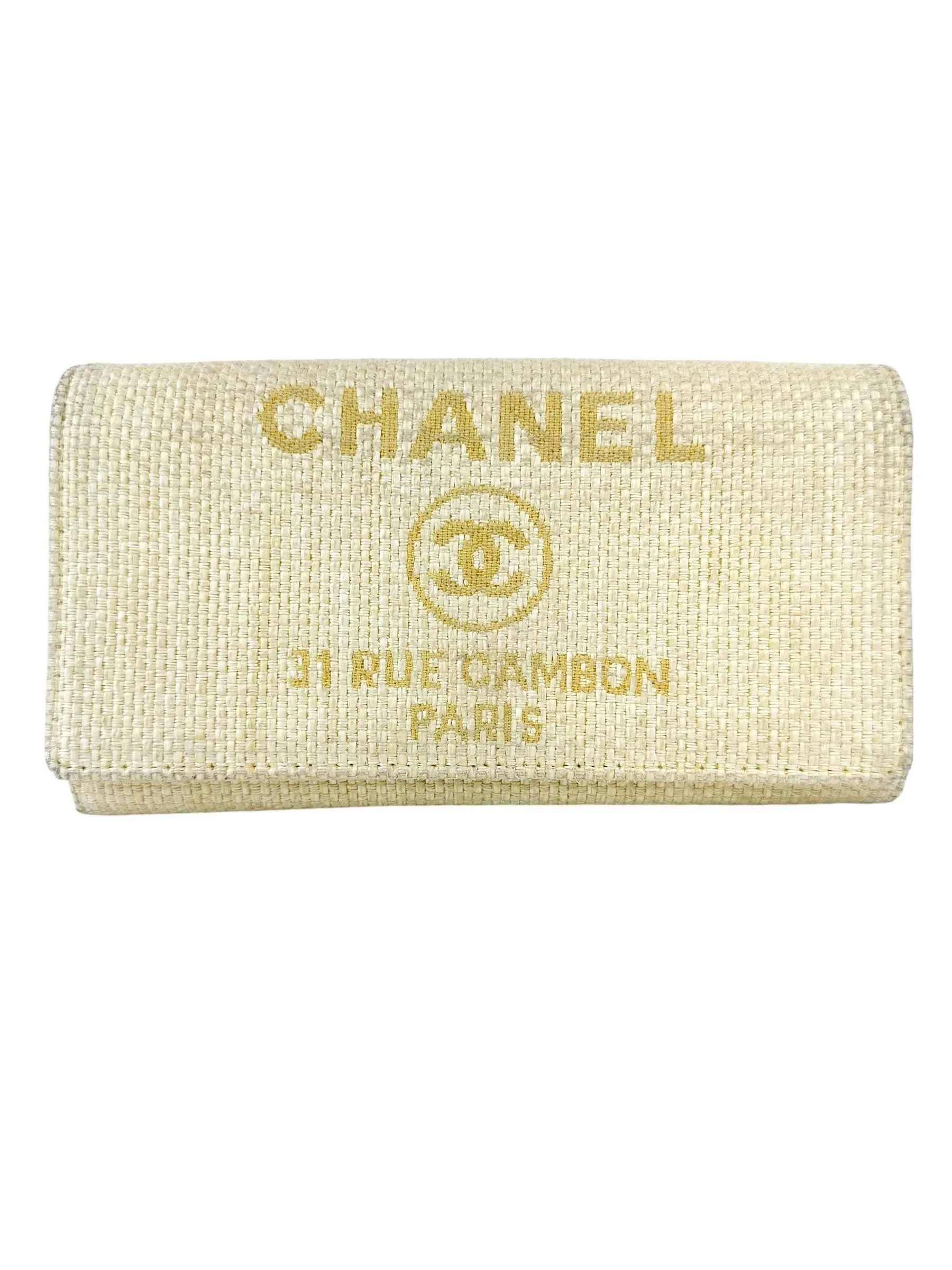 Chanel Yellow Tweed Cambon Long Wallet