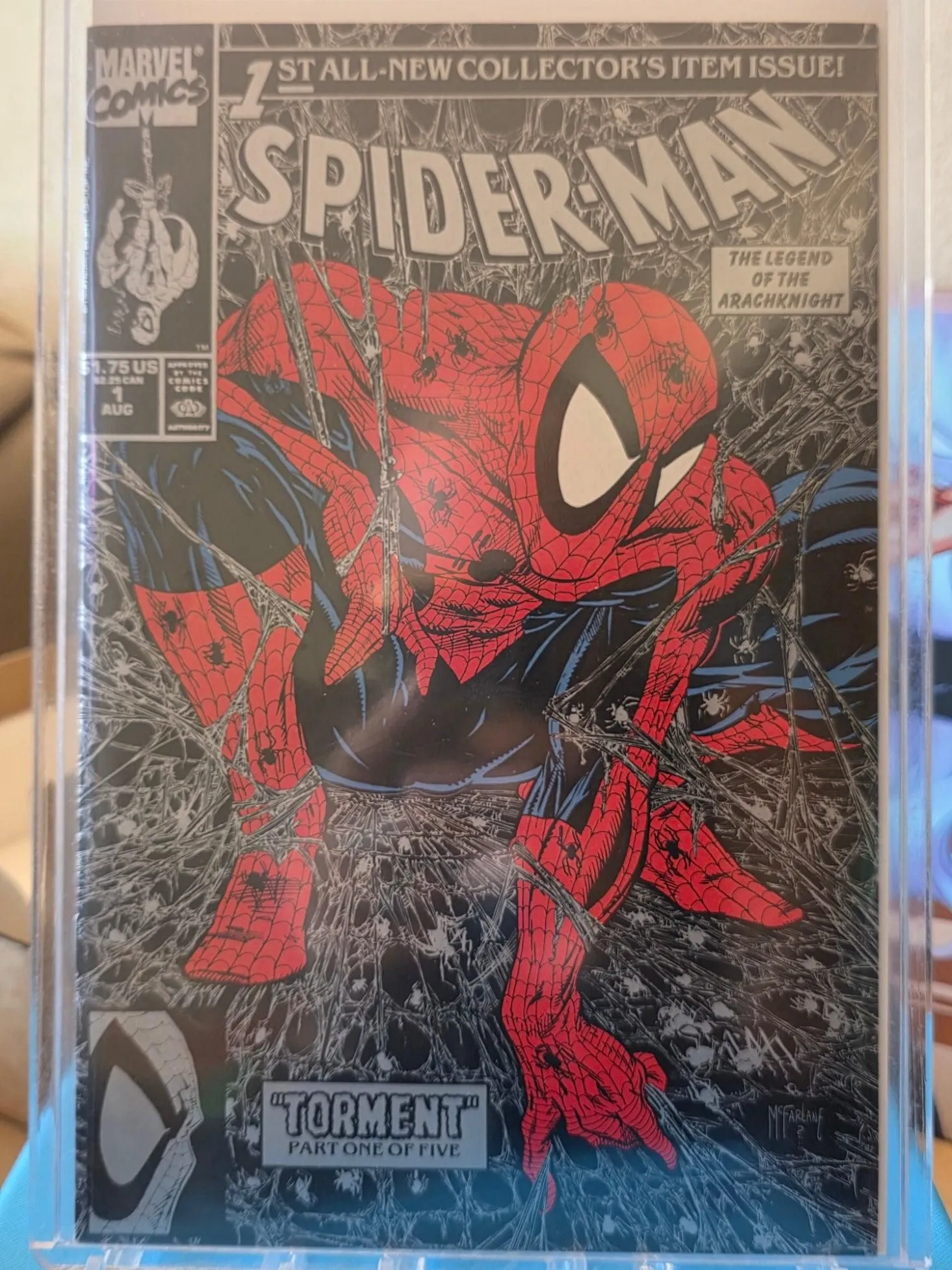 Spider-Man #1 Silver Edition Variant Todd McFarlane Torment Part 1 Marvel 1990 NM