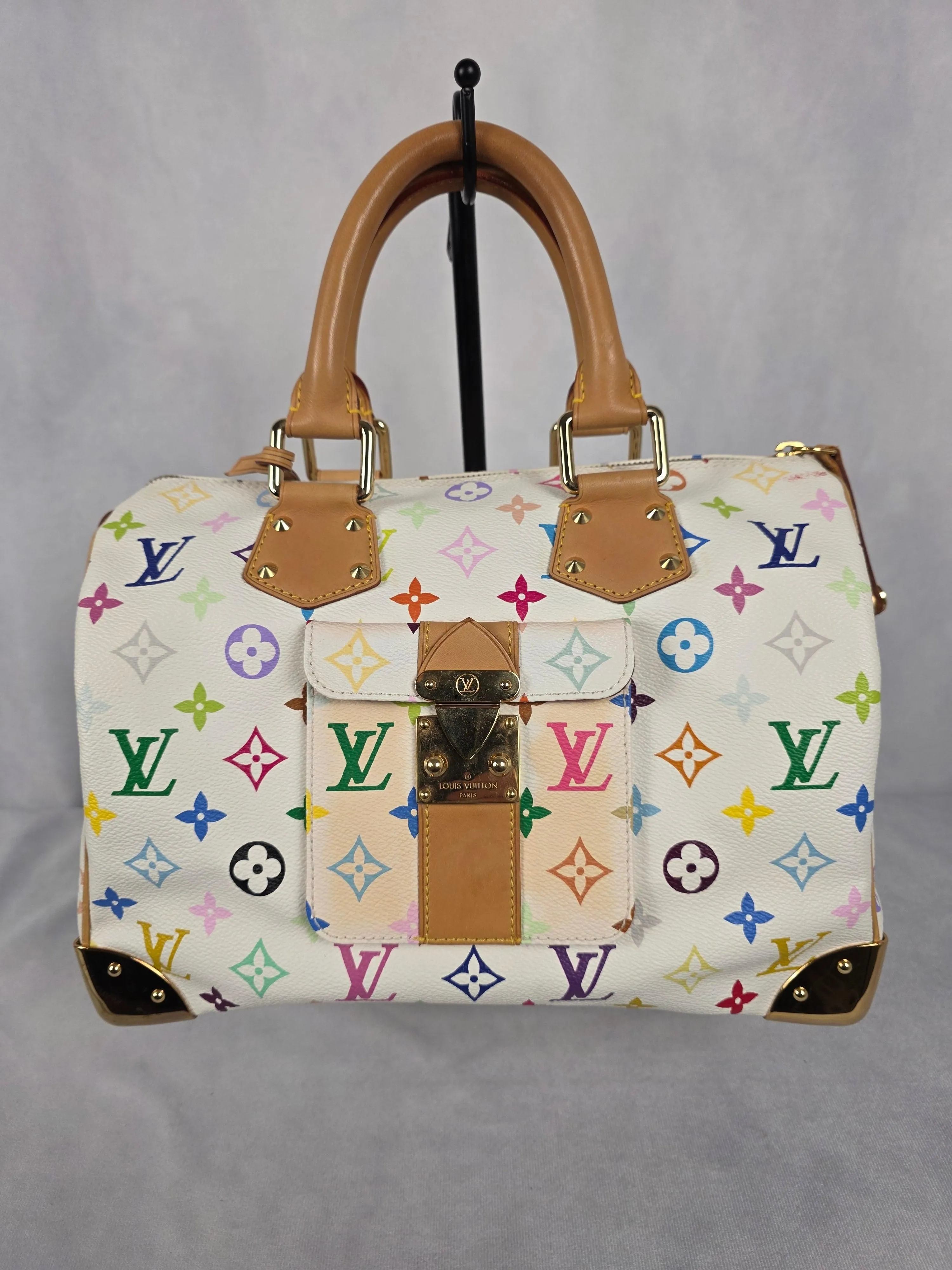 Louis Vuitton White Multicolor Murakami Speedy 30, SP0043