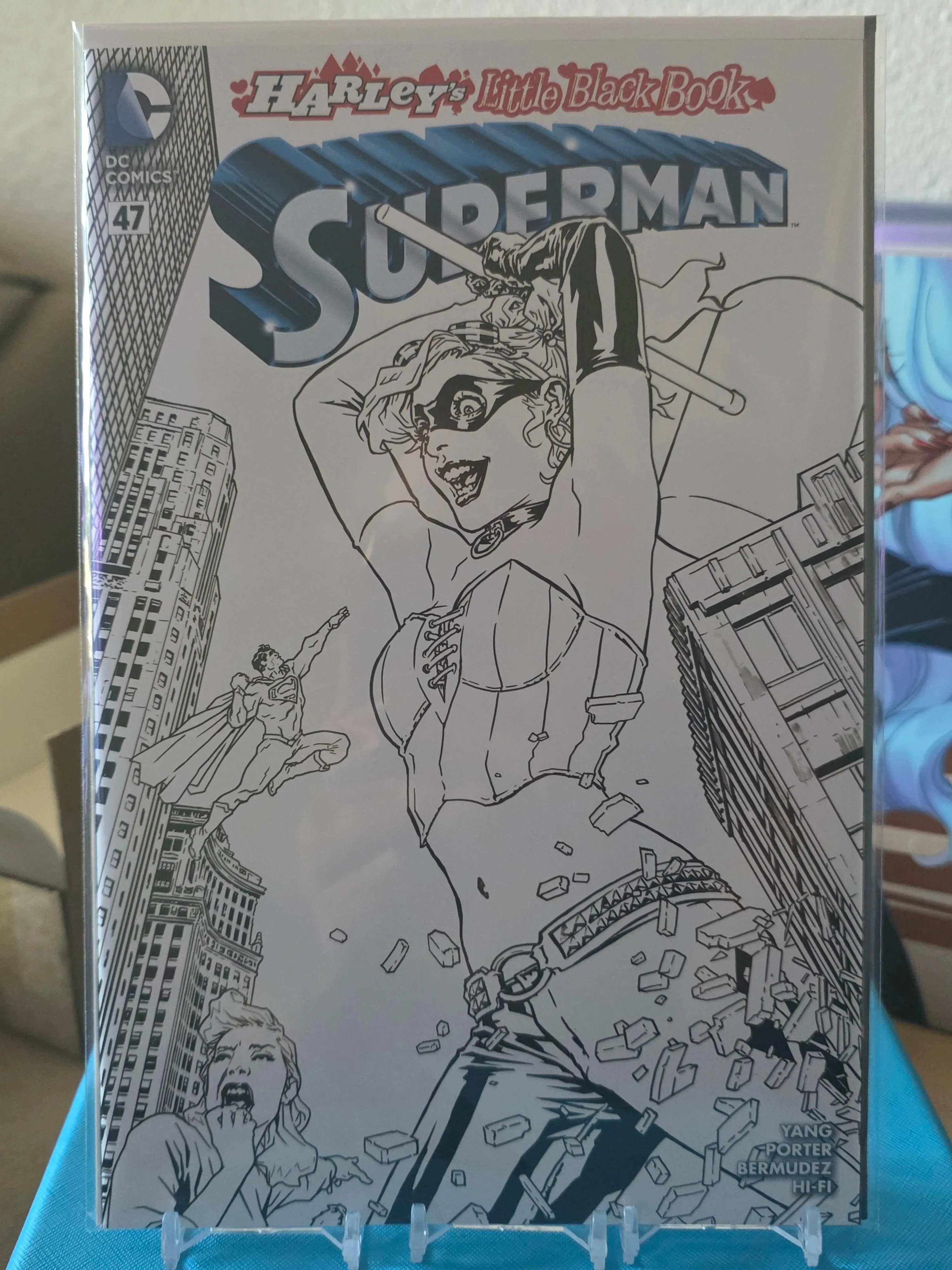 Superman #47 Amanda Conner Harley's Little Black Book Sketch Variant Blind Bag Pull DC 2016 NM