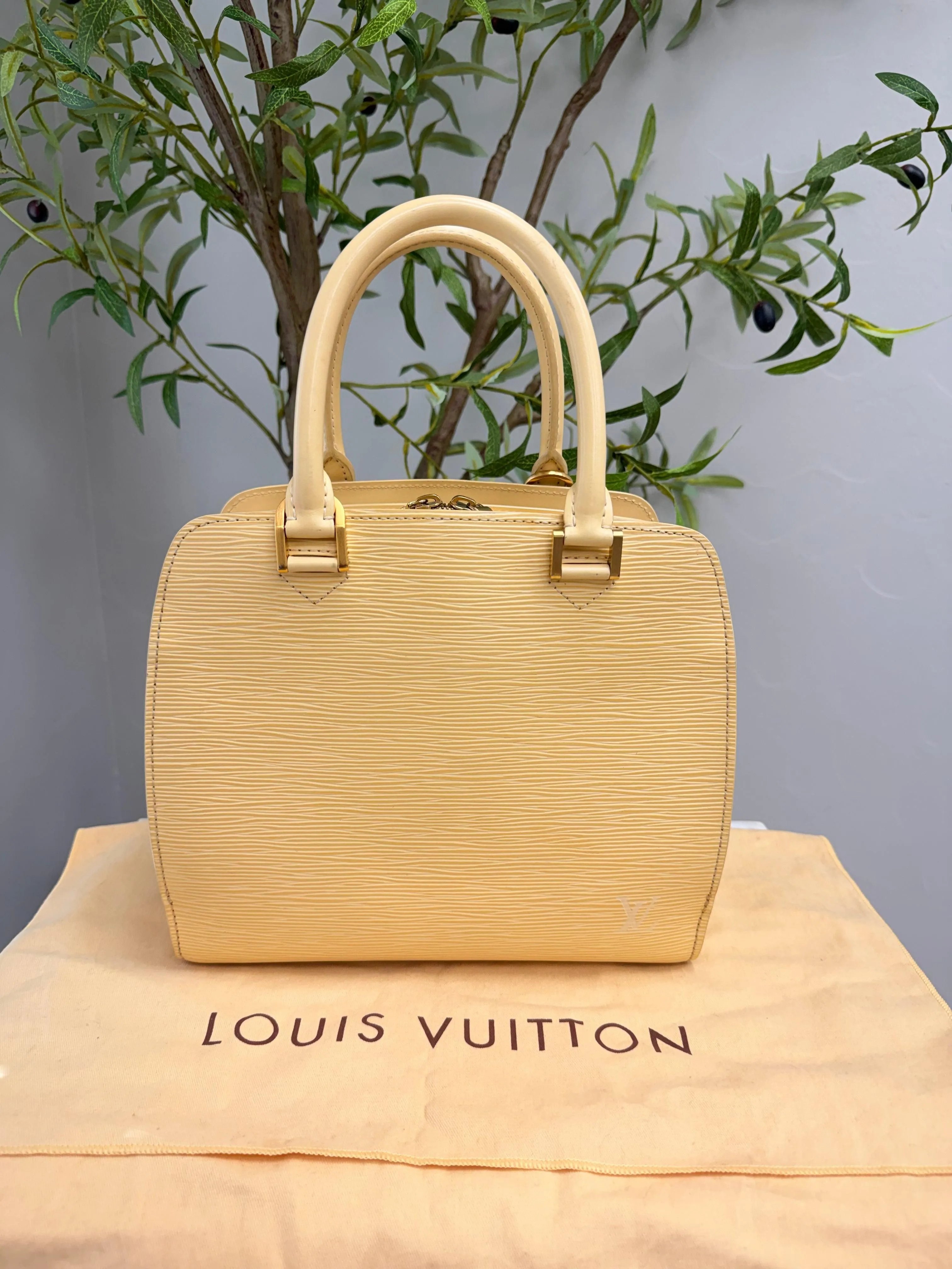 Louis Vuitton Butter Yellow Epi Leather Pont Neuf Handbag