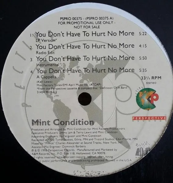 Mint Condition - You Don't Have To Hurt No More / Change Your Mind (12")
