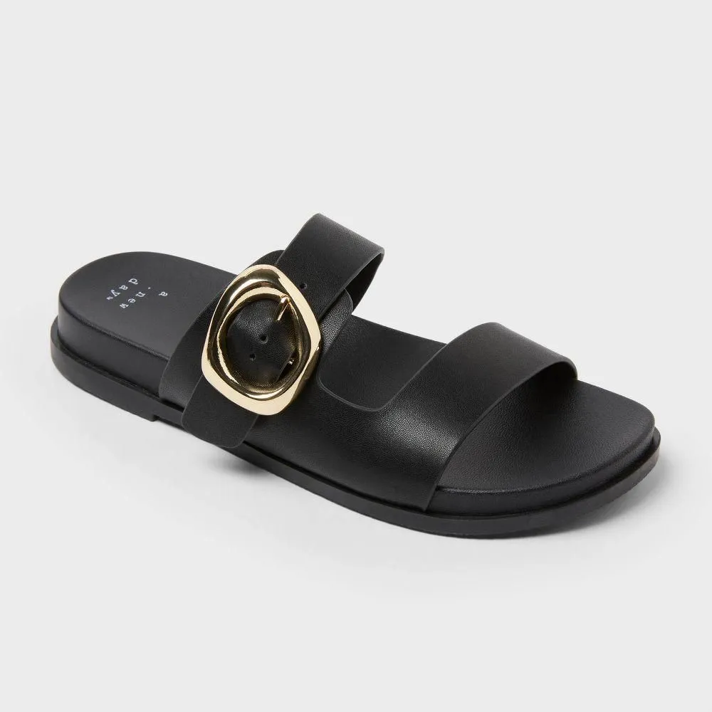New without Tags - Size: 10 - Women’s Meg Sandals with Memory Foam Insole - A New Day Black