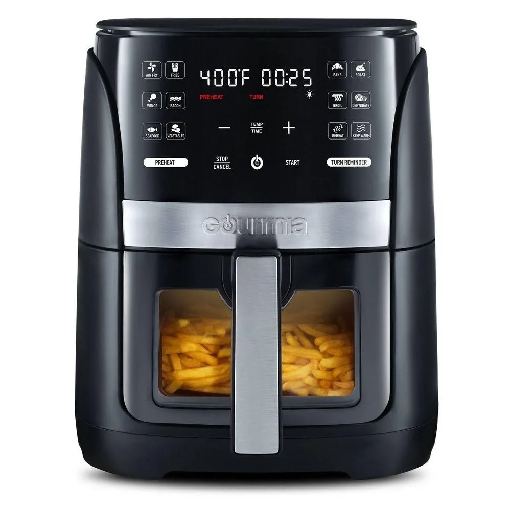 New without box - Size: 6-Qt - Gourmia 6-Qt Digital Window Air Fryer with 12 Presets & Guided Cooking