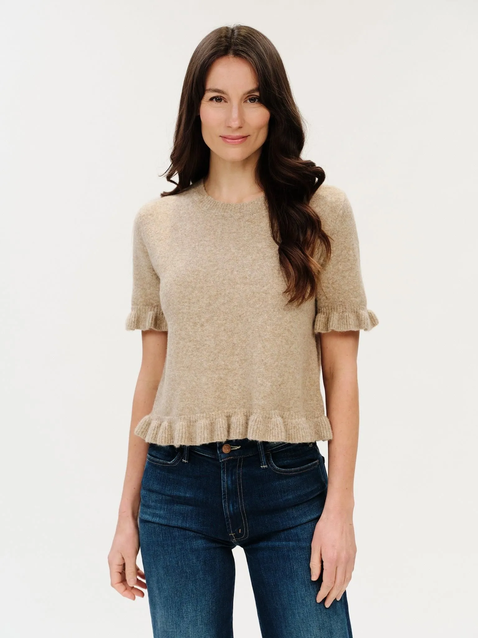 CLEO Ruffle Edging Sweater
